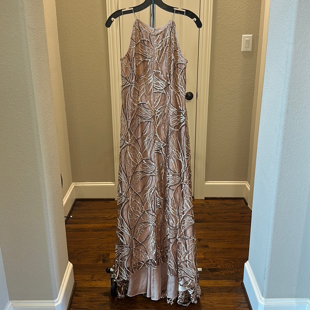 Gorgeous gold sequin & lace formal gown.